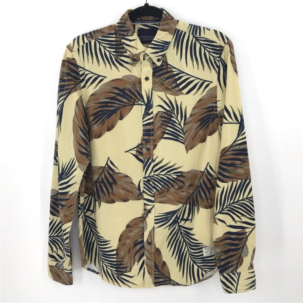 Scotch & Soda Island Getaway Leaf Print Shirt - Size M